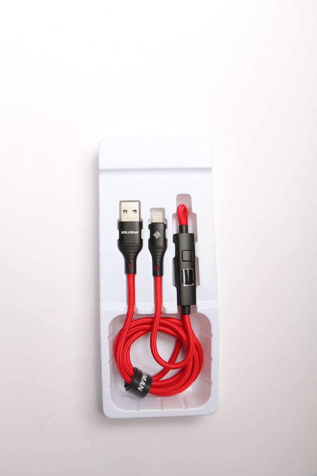 کابل تبدیل USB به USB-C کلومن مدل KD-L66 طول 1 متر قرمز