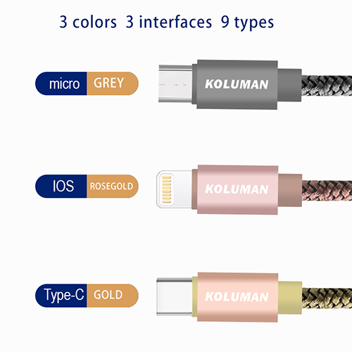 کابل تبدیل USB به لایتنینگ کلومن مدل DK – 19 طول 2 متر خاکستری