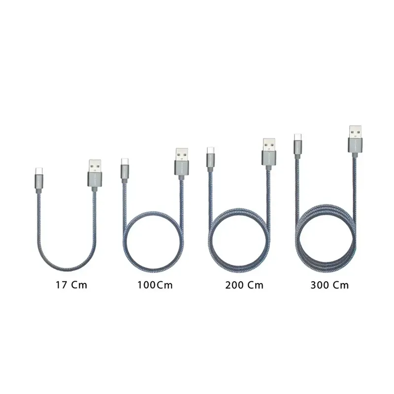 کابل تبدیل USB به USB-C کلومن مدل kd-P19 مجموعه 4 عددی خاکستری