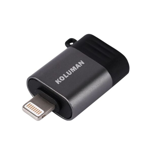 فروشگاه اینترنتی دیجی‌پلاس | مبدل USB به لایتنینگ کلومن مدل K-OT15 خاکستری